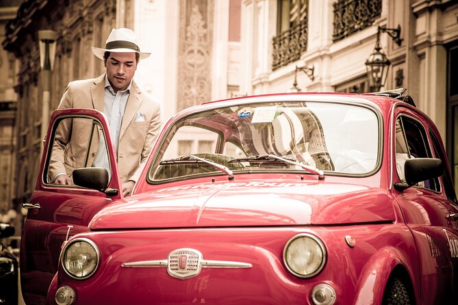 1 Hour Vintage Fiat 500 Slow Tour in Milan - Cordusio, Via Larga, and the first view of the Duomo