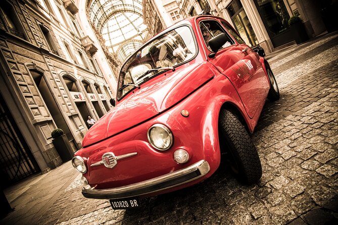 1 Hour Vintage Fiat 500 Slow Tour in Milan - One walking stop, and what one hour really means