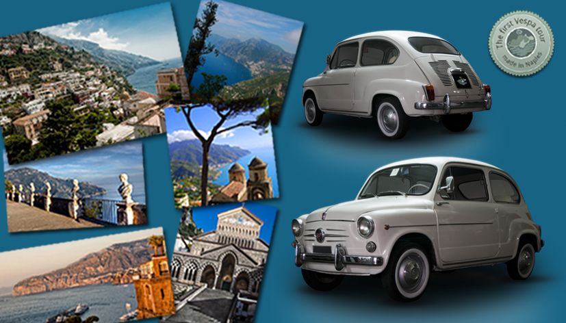 Amalfi Coast by Vintage Fiat 500 or 600 - Positano gives you the biggest town stop