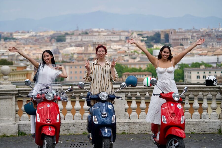 Authentic Rome Vespa Tour /See the Eternal City Like a Local - Coffee at a high point above the city