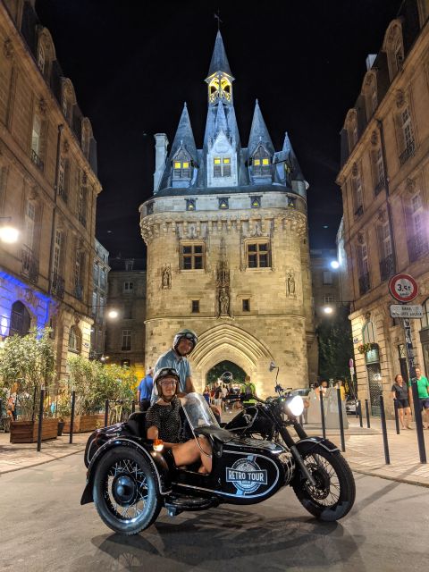 Bordeaux: Nighttime Sidecar Tour with Wine Tasting - Bordeaux at night from a sidecar seat