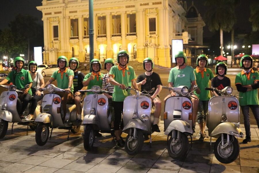 Enjoy Hanoi Like a Local - Vespa & Street Food Tour by Night - Long Bien Bridge and the Red River at night