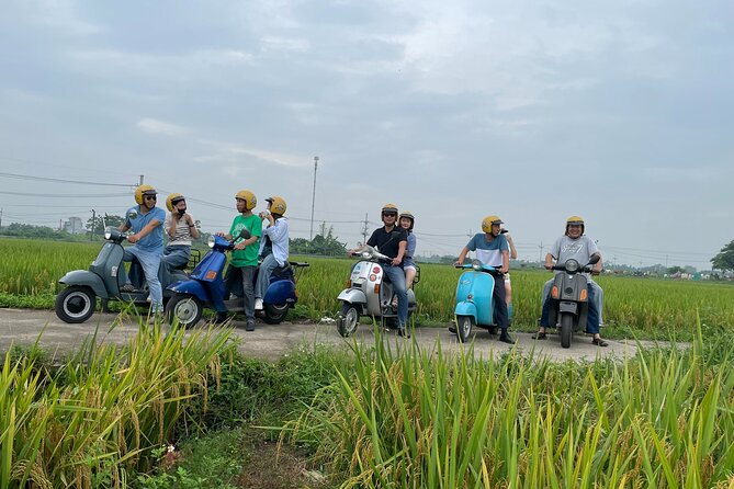 Exploring Vespa Tour Through Little Red River Delta - Rice fields, village roads, and ordinary life