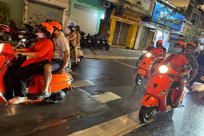 Female Riders Vespa Night Street Food + Train Street food 4 Hours - Bun cha near Hanoi Opera House