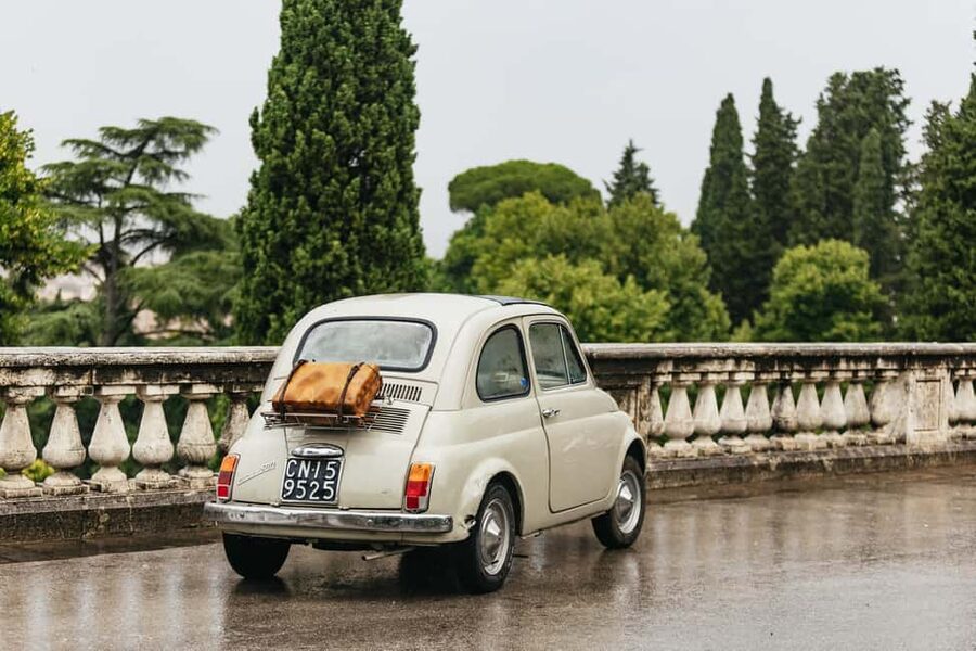 Florence: Countryside Vintage Fiat 500 Driving Tour - Tuscan ham, cheese, and Chianti on a private terrace