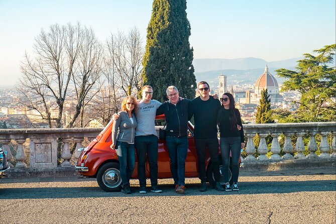 Florence: Private Vintage FIAT 500 with Wine & Olive Oil - Leaving Florence in a Fiat 500
