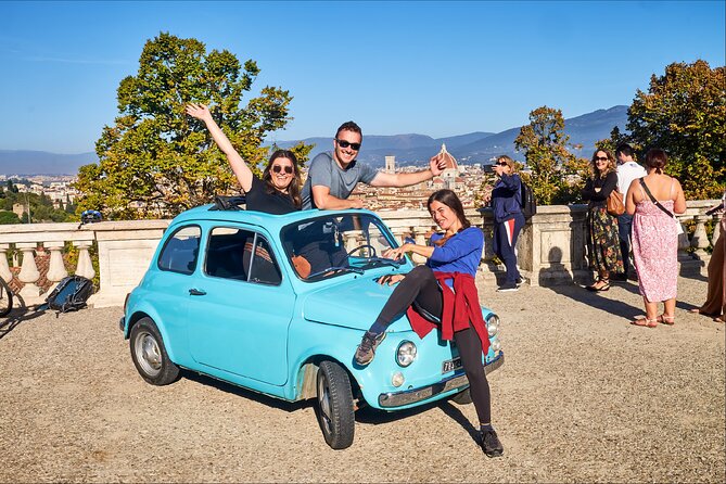 Florence: Private Vintage FIAT 500 with Wine & Olive Oil - Who will enjoy this most