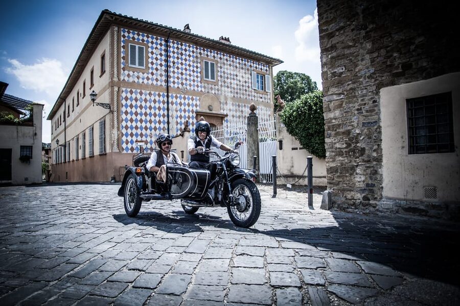 Florence Vintage Motorcycle Sidecar ride - Morning or Sunset - San Miniato al Monte and the Holy Doors
