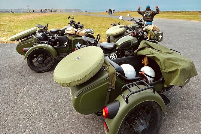 From Bayeux: 2-hour private sidecar tour in Normandy - The American Cemetery and the limits of the clock