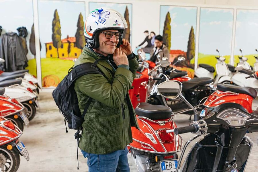 From Florence: Tuscan Countryside Vespa Tour with Tastings - A Tuscan tasting with prosciutto, cheese, pasta, and Chianti