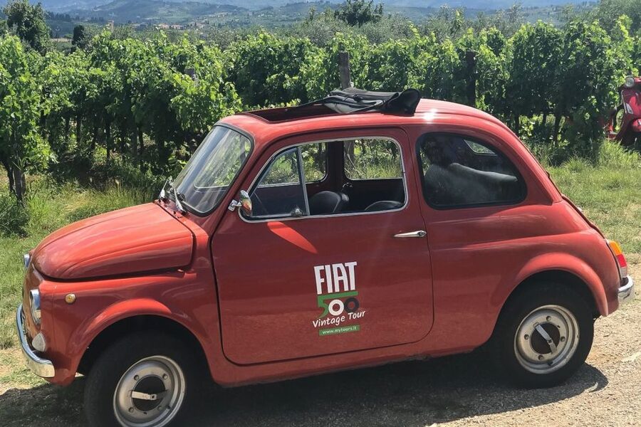 From Siena: Day Tour in a Vintage Fiat 500 with Winery - Castellina in Chianti: a useful village pause
