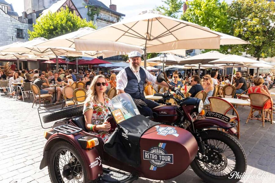 From Tours: Retro Classic Sidecar Ride - Charlemagne Tower and Horloge Tower