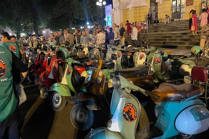 Hanoi Vespa After Dark Street Food Tour -Hidden Gem-Train Street - The Opera House and the French Quarter