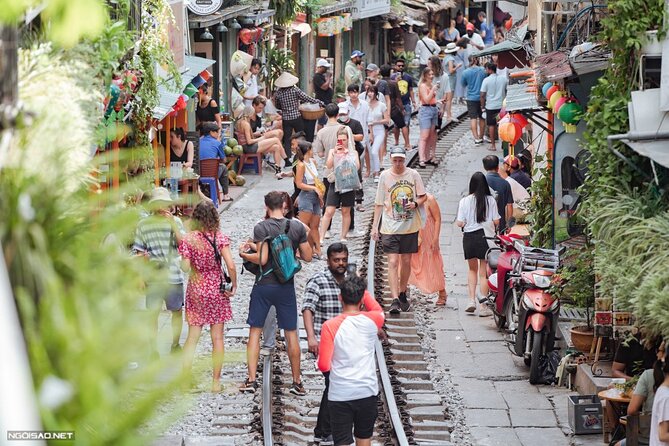 Hanoi Vespa After Dark Street food + Train Street+ Live Music - Long Bien Bridge after dark