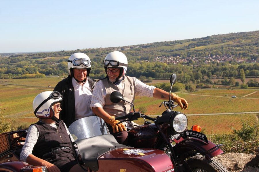 Meursault: Tour of the Vineyards on Motorbike with Sidecar - Climbing Saint Christophe hill for the first big view