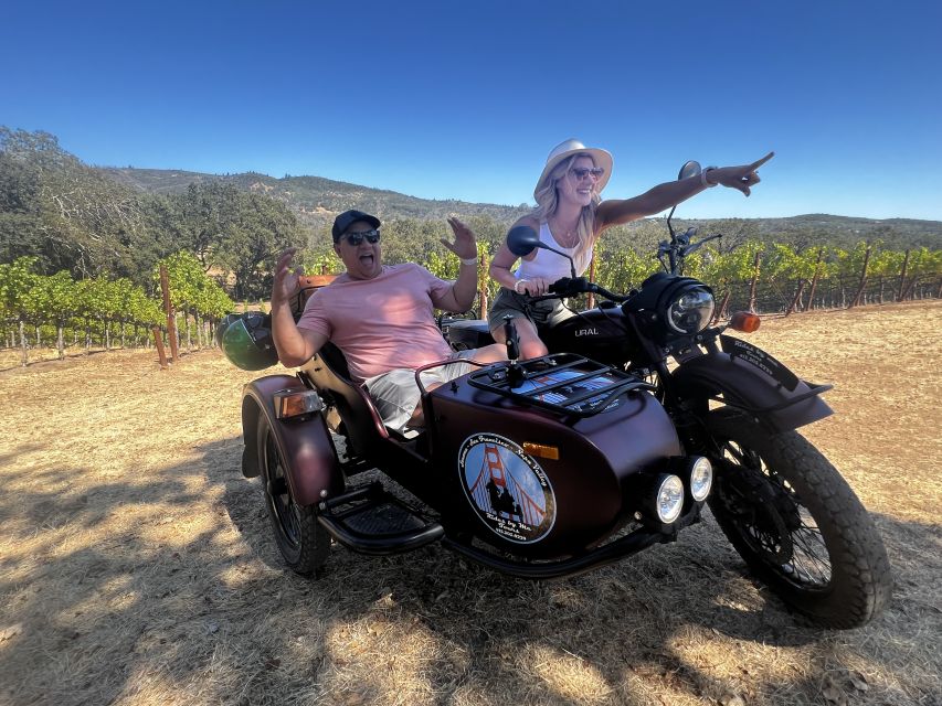 Napa Valley: Napa Valley Guided Sidecar Tour with 3 Wineries - Three winery stops and what they add