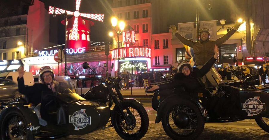 Paris: Romantic Sidecar Tour by Night with Champagne - Opera houses, windmills, and the northern hills