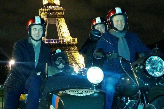 Paris Vintage Tour by Night on a Sidecar with Champagne - Montmartre, Moulin Rouge, and the quieter Rue Orchamps