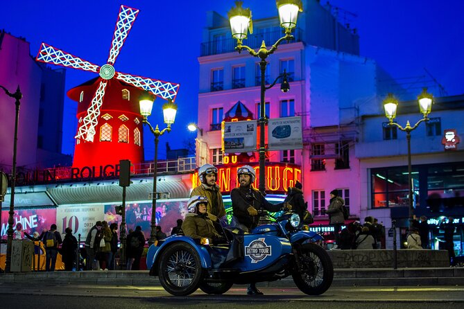 Paris Vintage Tour by Night on a Sidecar with Champagne - Covered passages and the Palais Garnier