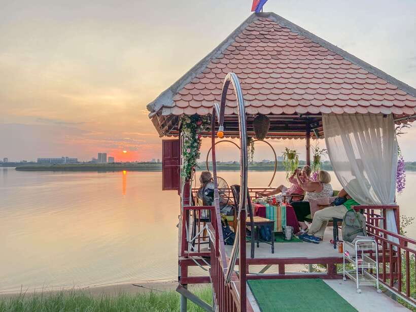 Phnom Penh Silk Island Sunset Vespa Tour / Tuk Tuk Available - Leaving Phnom Penh for the Mekong