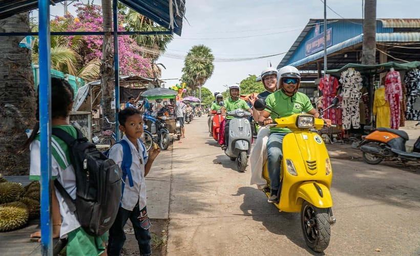 Phnom Penh: Silk Island Tour by Vespa with Tuk Tuk Available - The secondary school and a broader view of village life