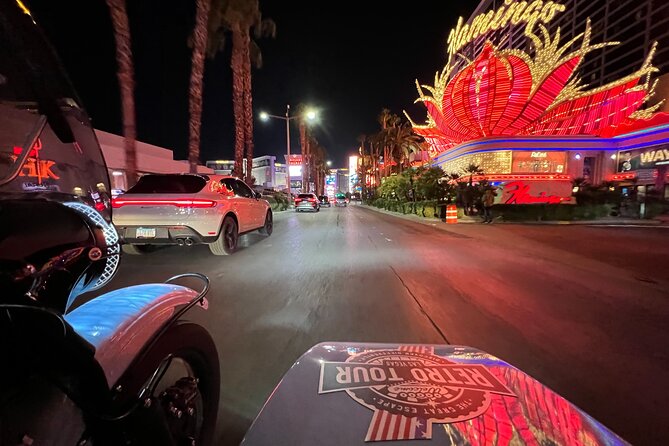 Private 1-Hour Evening Las Vegas Strip Tour in a Sidecar - Private treatment instead of a big group