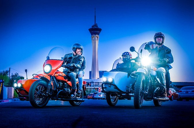 Private 1-Hour Evening Las Vegas Strip Tour in a Sidecar - Helmets, gloves, goggles, and the open-air ride