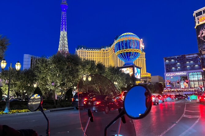 Private 1-Hour Evening Las Vegas Strip Tour in a Sidecar - Bellagio after dark and the fountain show