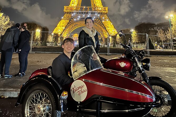 Private Sidecar Tour of Paris at Night with drinks - The Eiffel Tower finale with wine or cider