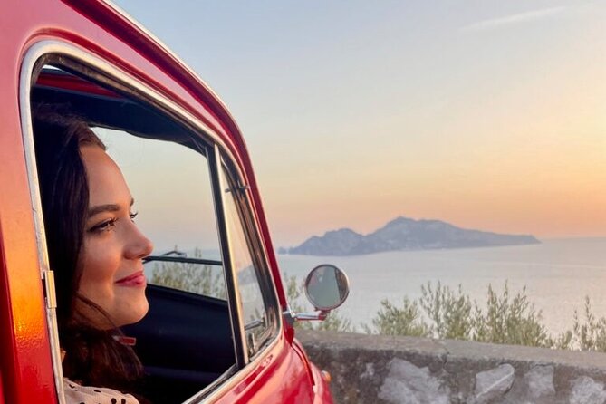 Private Sunset Photo Tour with vintage Fiat 500 - A sunset ride through the quieter Sorrento Coast