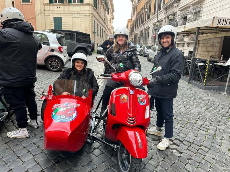 Rome 1.5 hours Private tour in Vespa Sidecar vintage style - Why a Vespa sidecar works so well in Rome