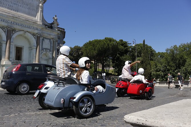 Rome 3 hours Vespa Sidecar Private Tour with Gelato - The Aventine and Giardino degli Aranci
