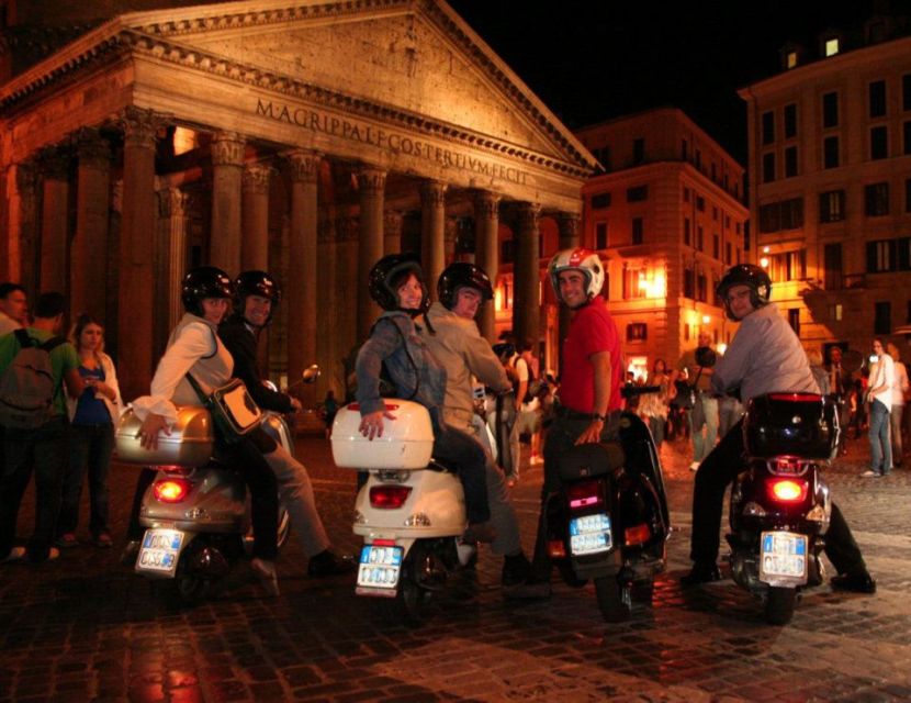 Rome by Night Vespa Tour With Driver/Private Guide - The Colosseum and Imperial Fora in evening light