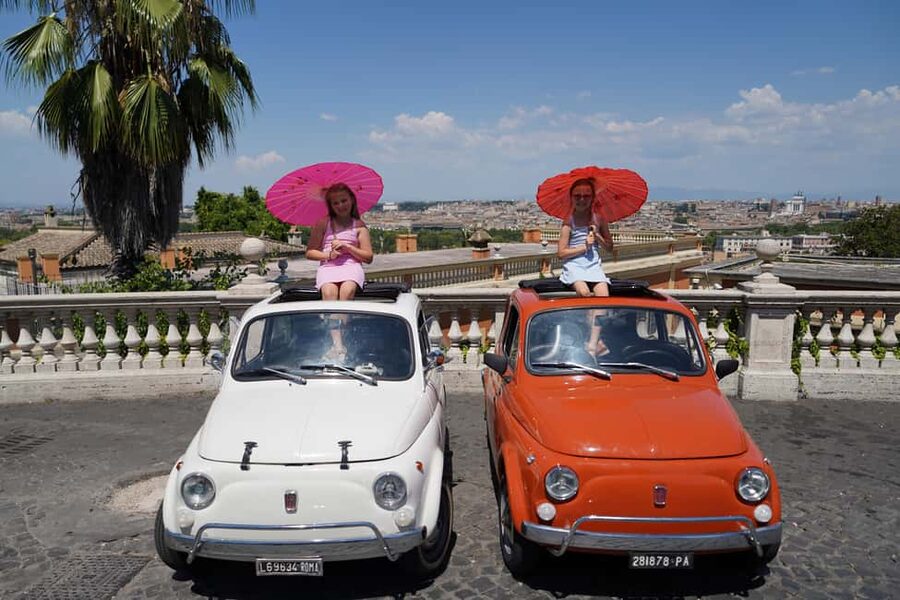 Rome: City Tour in a Retro Fiat 500 with Photo Stops - Starting near the Colosseum at Oppio Caffè