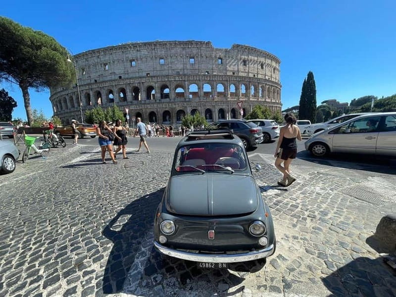 Rome: Dolce Vita en Fiat 500: Roma y Aperitivo al Coliseo - Meeting at Largo Gaetana Agnesi
