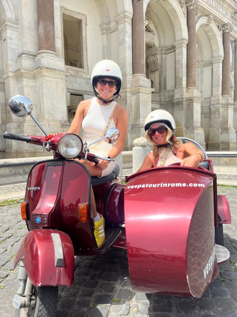 Rome: Evening Fiat 500 and Vespa Prosecco Tour - Caracalla Baths show a quieter side of ancient Rome