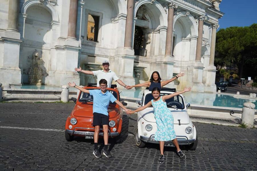 Rome: Photography service with Vintage Fiat 500 Tour - Orange Garden views above Rome