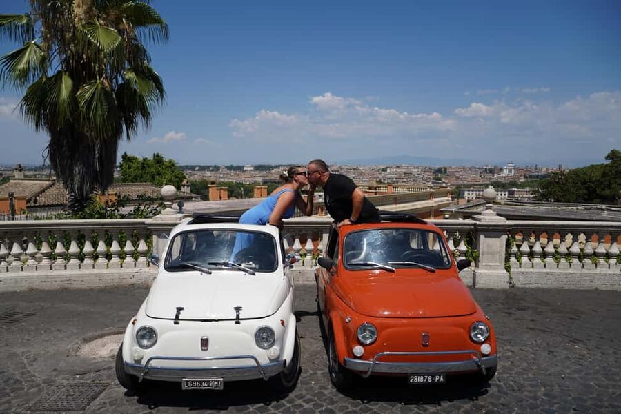 Rome: Photography services with Fiat 500 Vintage Car Tour - Orange Garden views over Rome