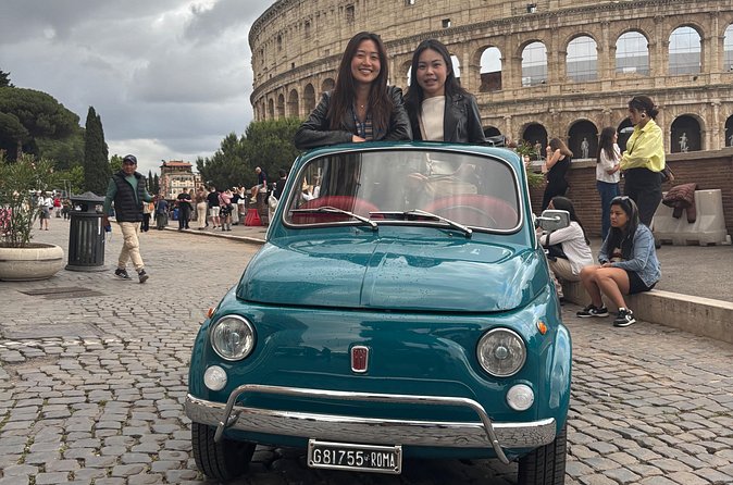 Rome: Retro Fiat 500 Car Tour with Pro Photographer - The Orange Garden and its city view