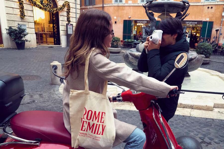 Rome: The Official Emily in Paris Vespa Tour with Pastry - Castel Sant’Angelo and St. Peter’s from the road