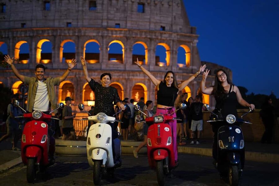 Rome: Vespa Scooter Night Tour with Pro Photographer service - Aventine views at Piazza dei Cavalieri di Malta