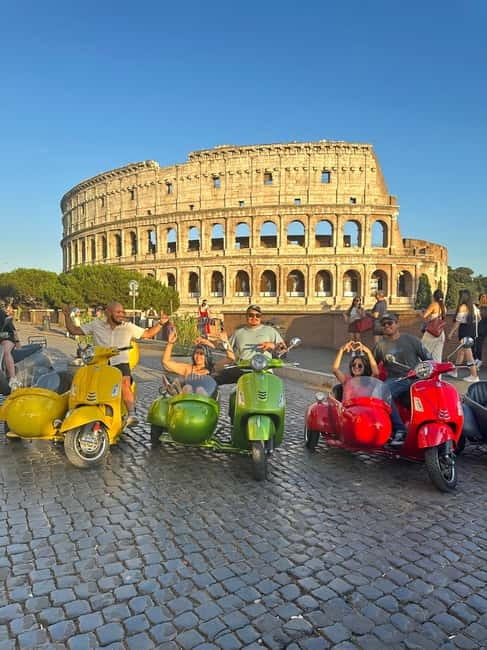 Rome: Vespa Sidecar Tour with Hotel Transfers & Gelato - The Colosseum, seen without losing half a day