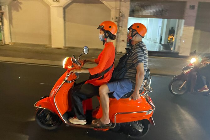 Saigon Vespa By Night Street Food With Female Riders Ao Dai - Seafood and local drinks for the first taste