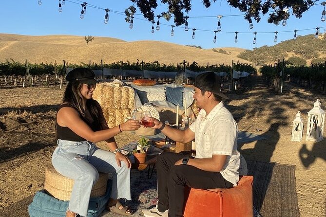 Sunset at the Vineyards Sidecar Wine Adventure Paso Robles - A private picnic among the vines