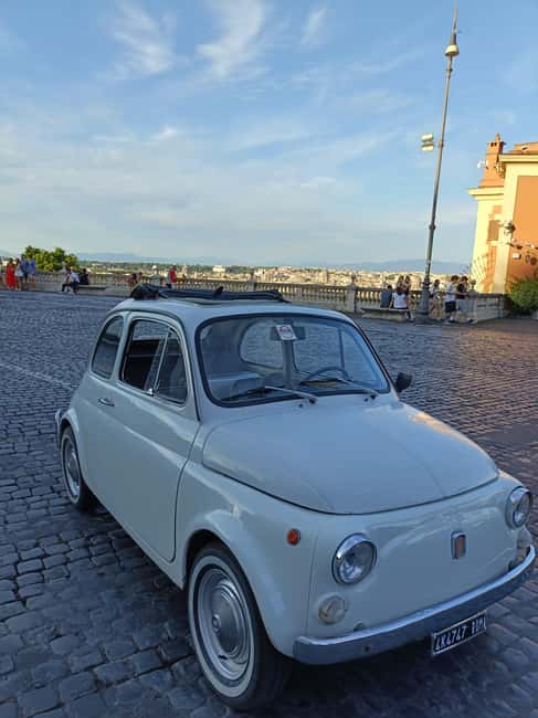 Under the lights of Rome: a tour in a Fiat 500 among the sunsets and lights of Rome - Trastevere, a supplì, and a taste of Rome