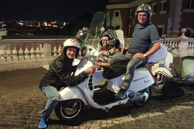 Vespa Sidecar Tour By Night with Pickup - The Pyramid of Cestius and the Aventine Hill
