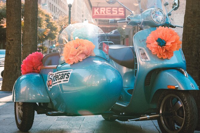 VESPA SiDECAR Tour in San Antonio with Tacos - Market Square and San Fernando Cathedral