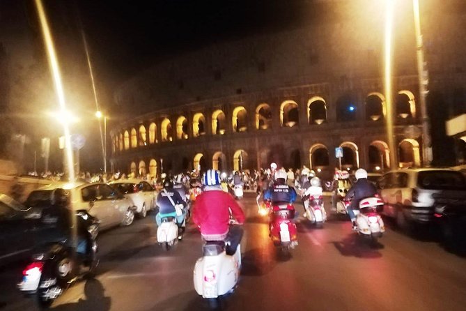 Vespa Tour with driver Rome By Night 3 hours - A Sunset View from Giardino degli Aranci